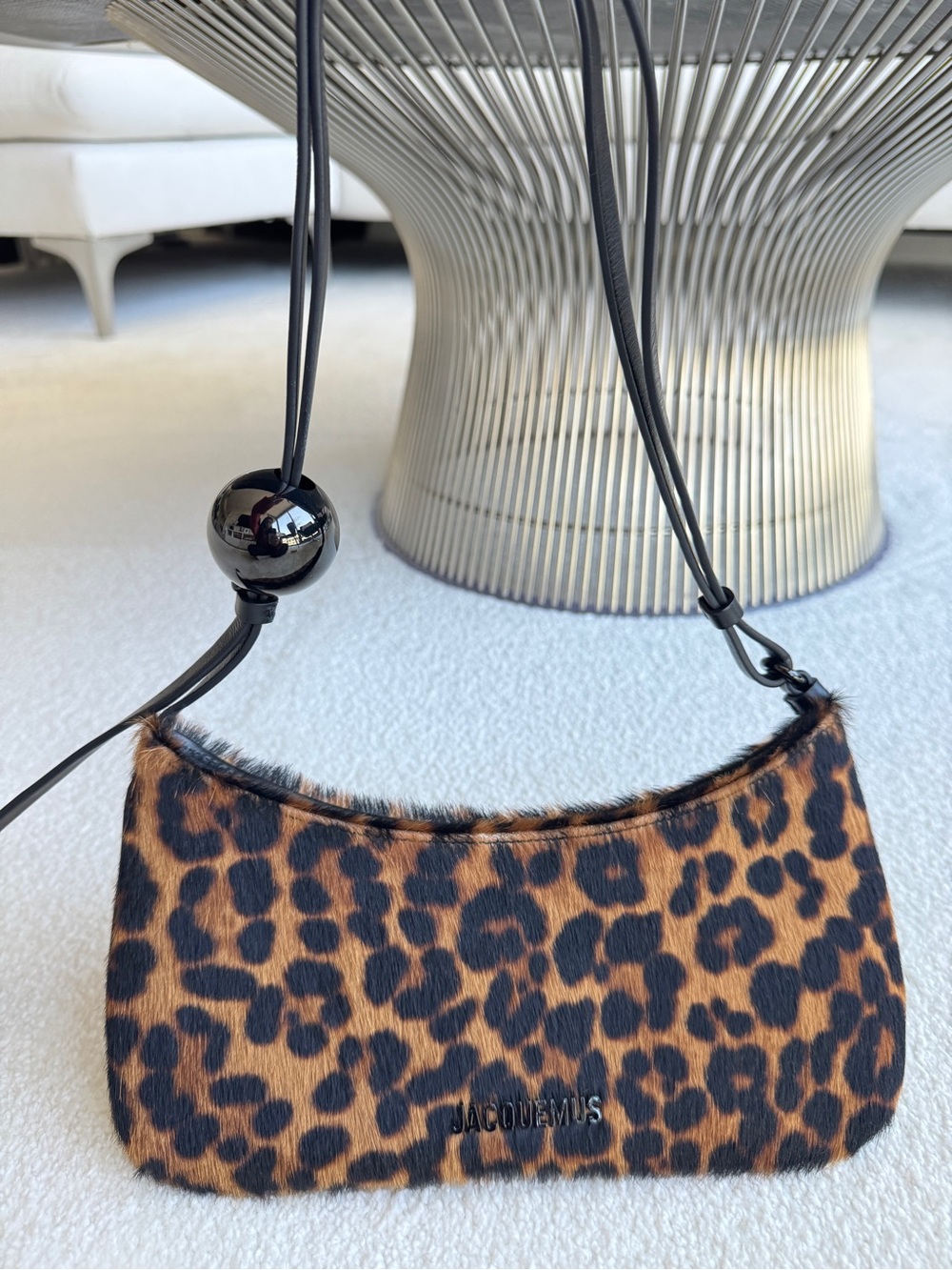 Jaquemus Le Bisou Perle Leopard Shoulder Bag - Picture 2 of 7